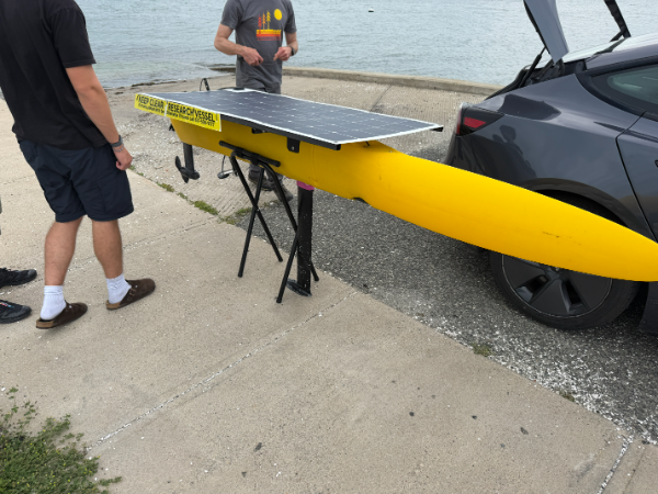 The autonomous surface vessel at the launch ramp