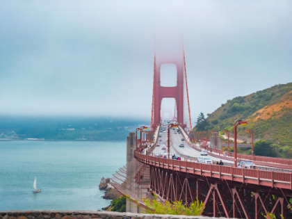 The Golden Gate Bridge in fog